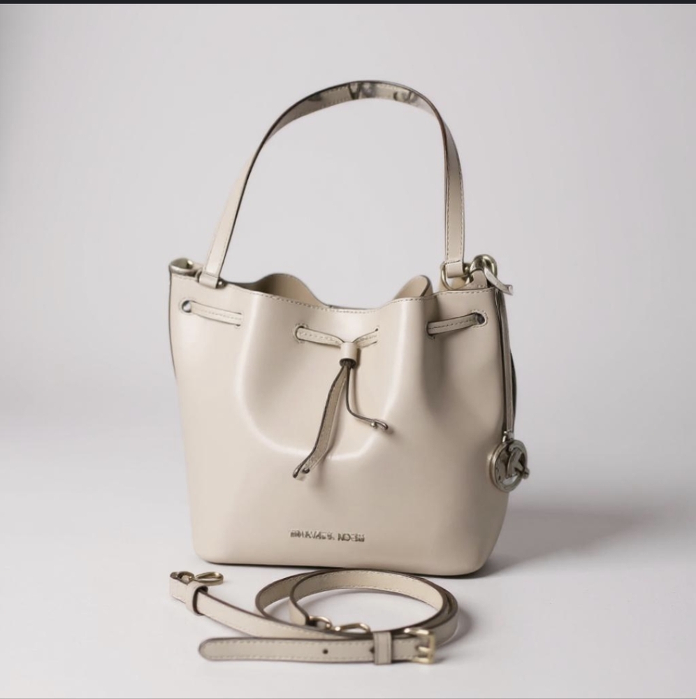 Michael Kors Grey Eden Medium Leather Bucket Bag
